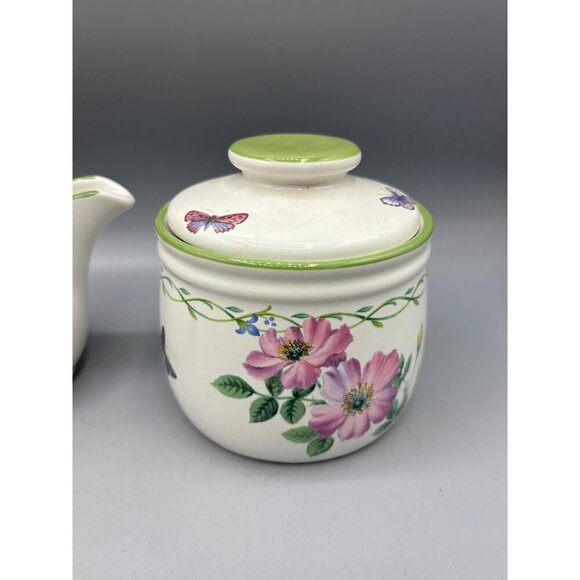 Studio Nova Garden Bloom Creamer & Sugar Bowl Set Floral Butterfly Design - Picture 2 of 8